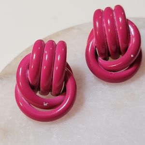Vintage Pink Knoted Earrings